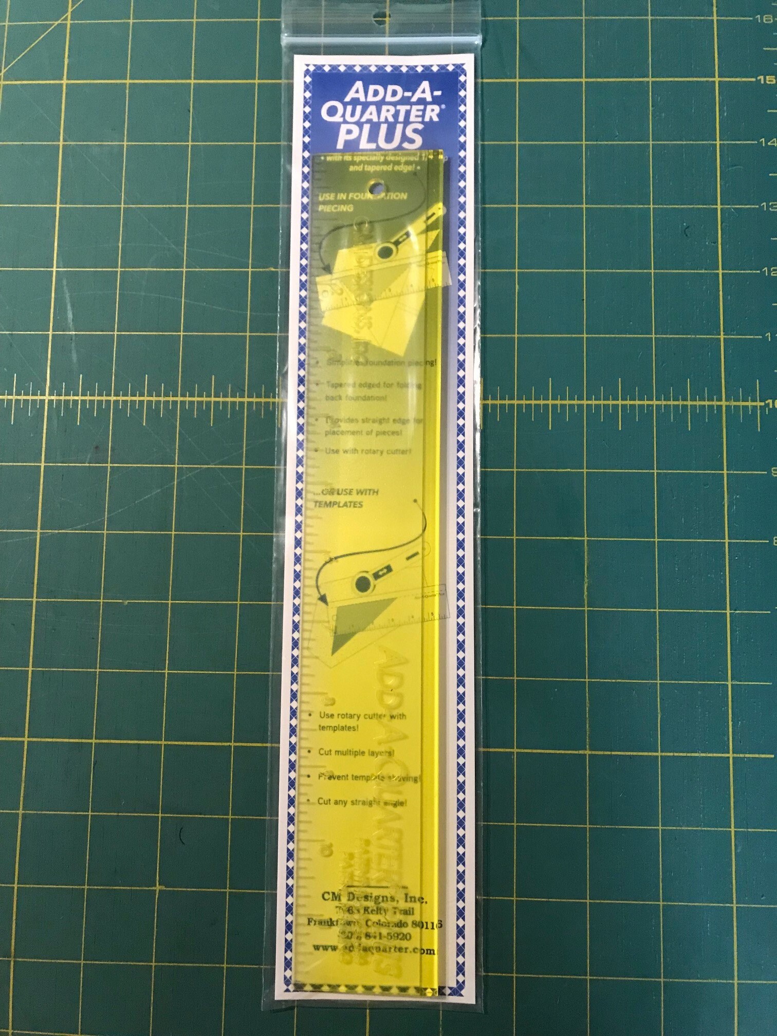 Add-A-Quarter Ruler 12 Yellow – Wooden SpoolsQuilting, Knitting and  More!