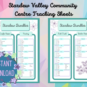 Stardew Valley Community Centre Bundle Tracking Sheet - Printable Tracker Standard Bundles