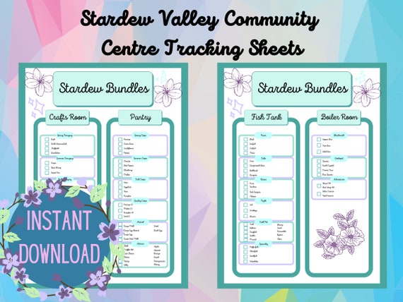 Stardew Valley Community Centre Bundle Tracking Sheet Printable Tracker  Standard Bundles -  Canada