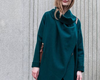 タグ付未使用品　na.e Wool&Cashmere Hoodie Coat na.e】Wool&Cashmere Hoodie Coat_olive ロングコート