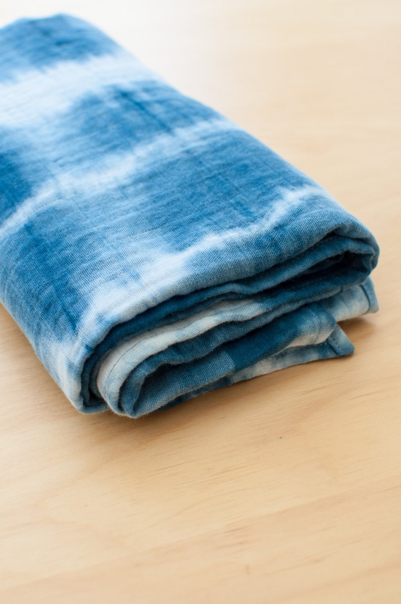 Natural Indigo Shibori Double Gauze Cotton Muslin Baby Blanket Etsy