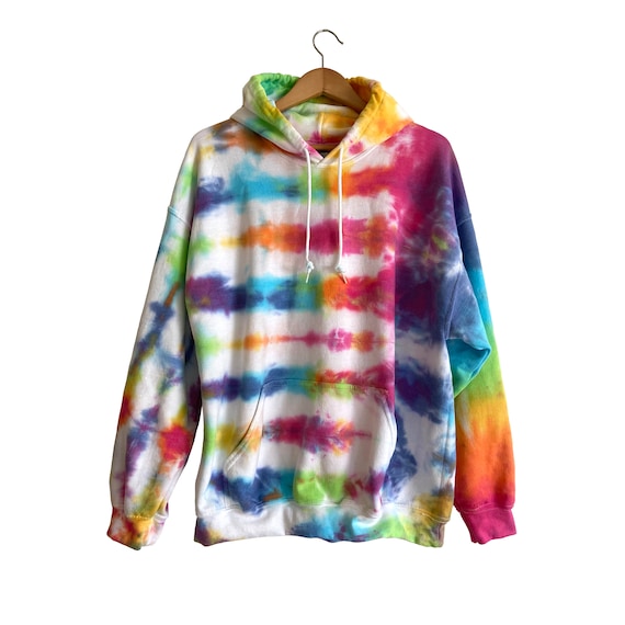 Tie Dye Hoodie Bright Rainbow Colors Fun New Pullover Hoodies | Etsy