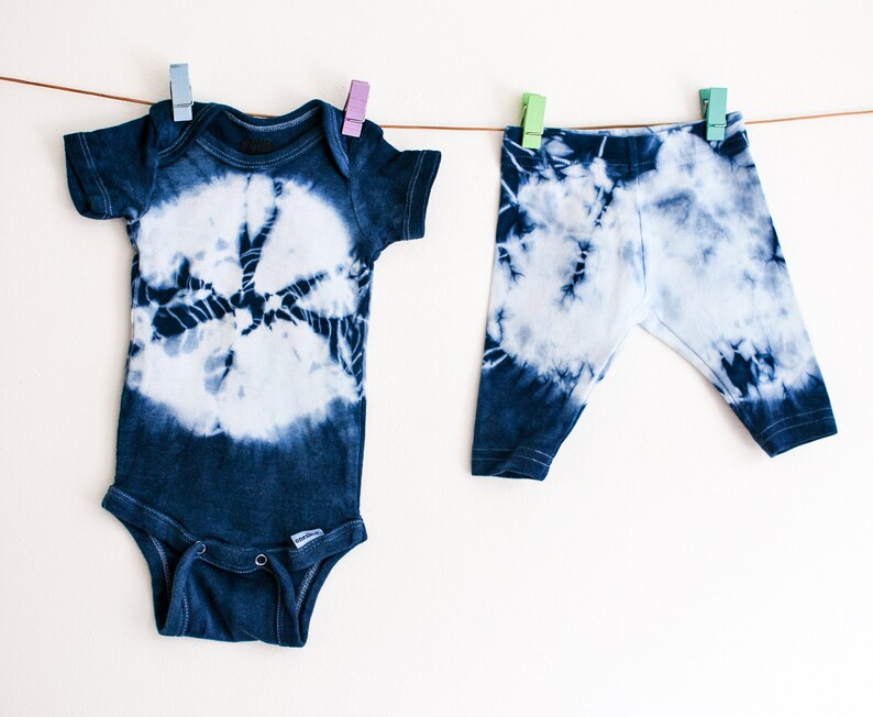 Natural Indigo Shibori Short Sleeve Baby Onesie / Tie Dye Boho Etsy