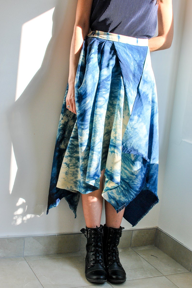 Rolled-up Shibori Skirt