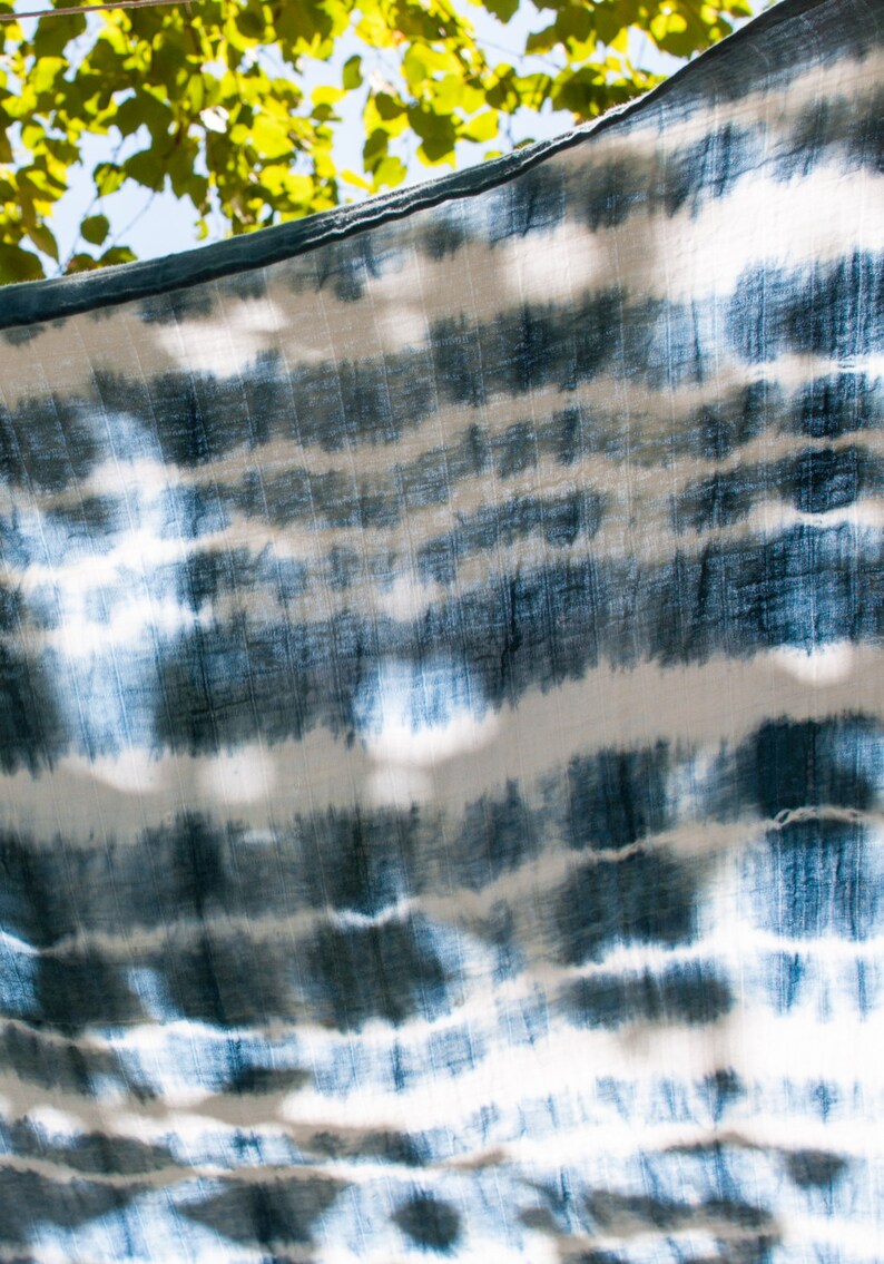 Natural Indigo Shibori Double Gauze Cotton Muslin Baby Blanket Etsy