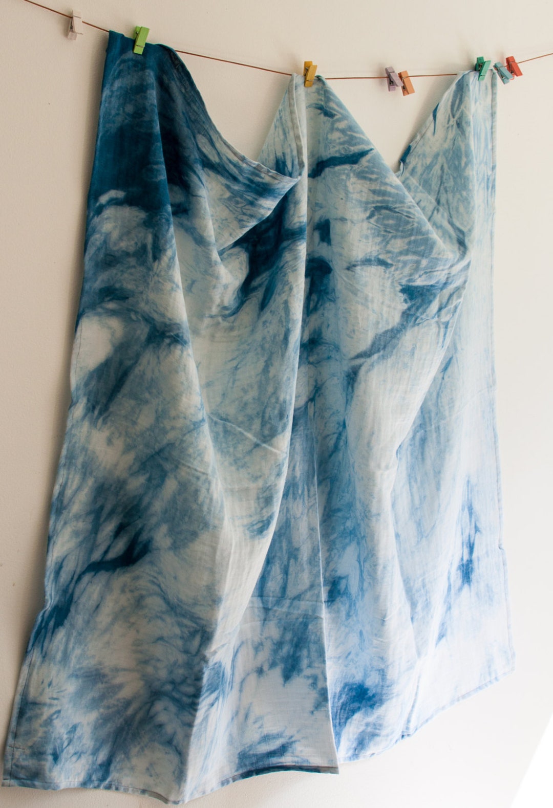Shibori Double Gauze Baby Blanket / Natural Indigo Dyed Etsy