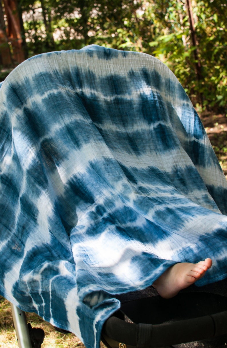 Natural Indigo Shibori Double Gauze Cotton Muslin Baby Blanket Etsy