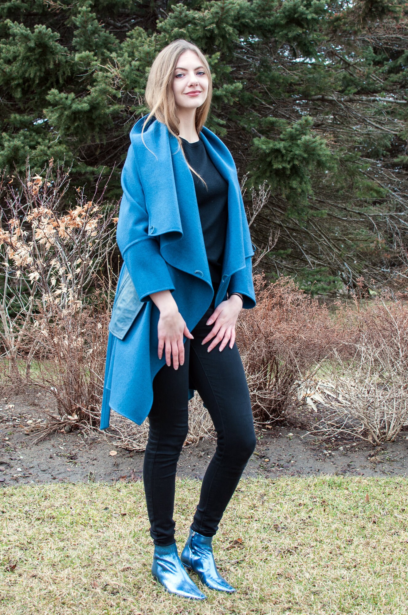 wraparound collar coat