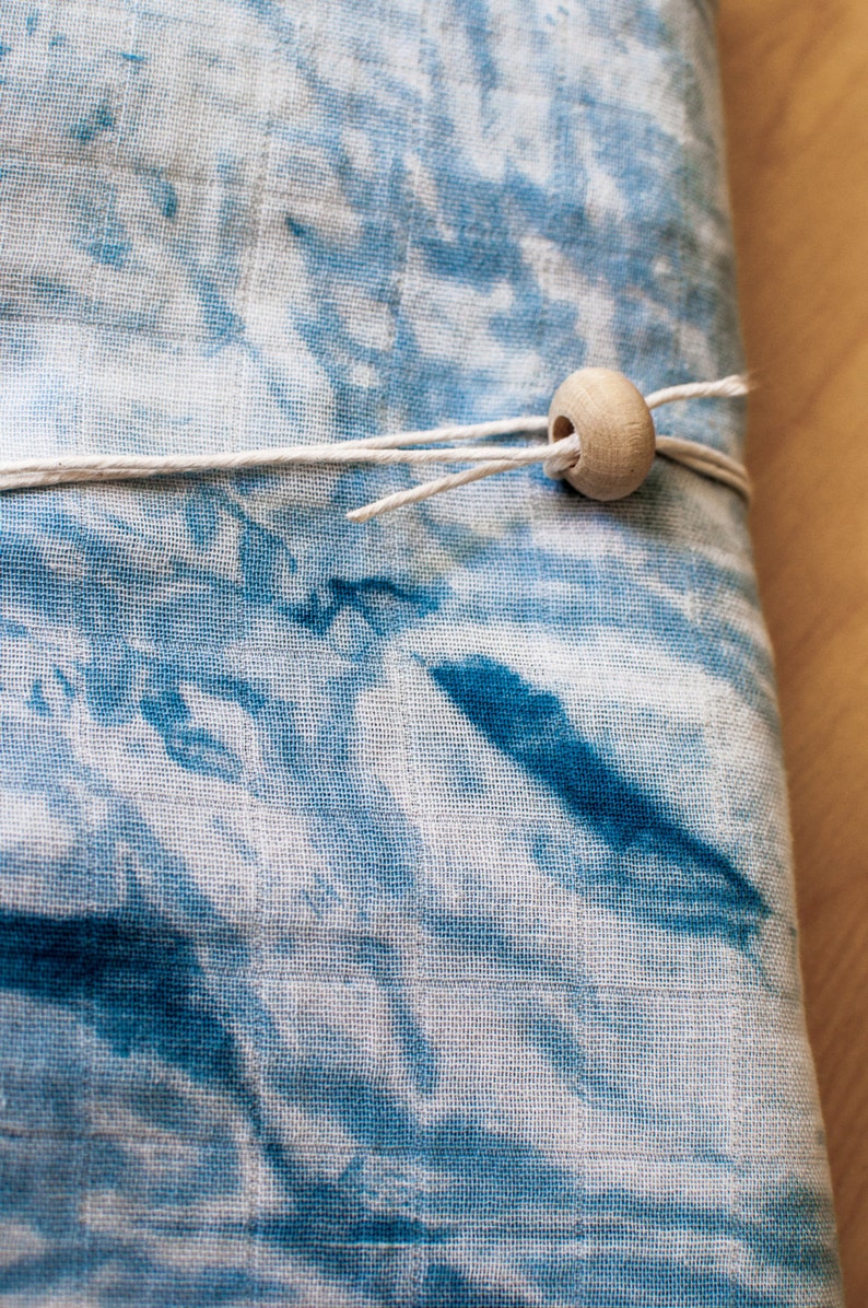 Shibori Double Gauze Baby Blanket / Natural Indigo Dyed Etsy