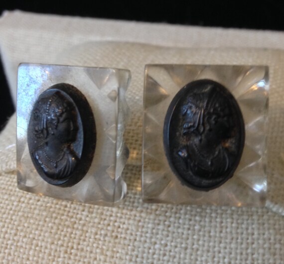 10% offNew Price  Black Cameo Earrings View 2