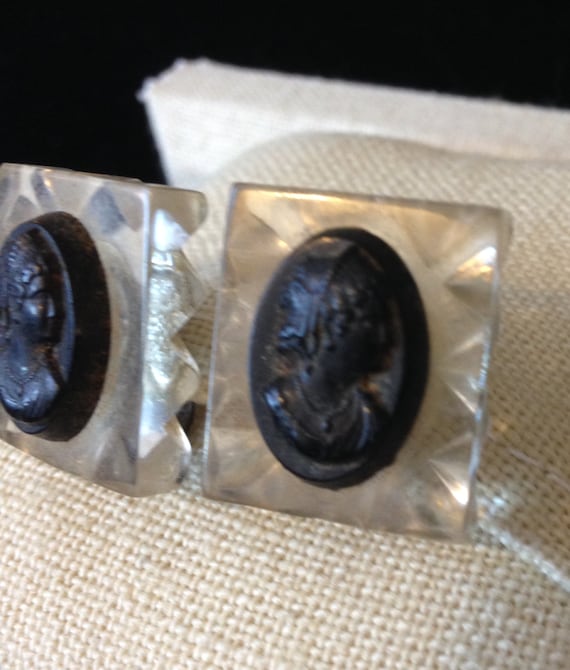 10% offNew Price  Black Cameo Earrings