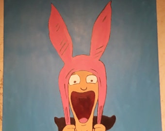 Louise Bob's Burgers oil on canvas 12" x 12"
