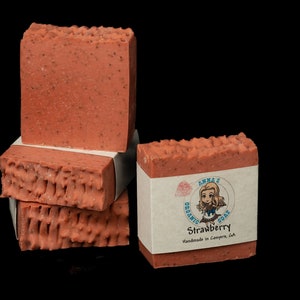 Strawberry Soap, All Natural Exfoliating Handmade Organic Soap; Made with Local Strawberries!