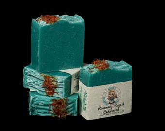 Rosemary, Sage & Cedarwood Handmade Soap, Palm Free, Coconut Oil Free