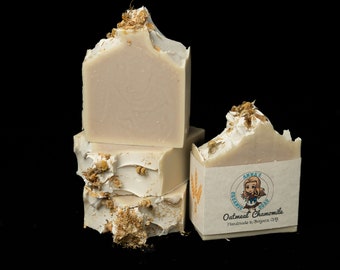 Oatmeal Chamomile Soap Bar, Organic, Gentle, Exfoliating, Unscented Organic. Vegan, Coconut Free!