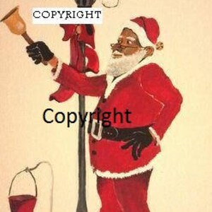 Santa's Bell - Set of 6 assorted African American Christmas Cards