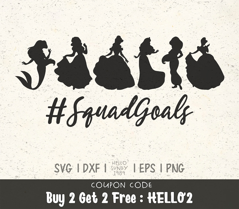 Princess Squad Goals svg Disney Princess Clipart SVG Files for | Etsy