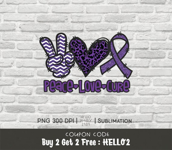 Peace Love Cure Pancreatic Cancer Awareness Jpg Png File Etsy
