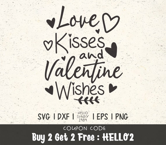 Download Love Kisses And Valentine Wishes Svg Valentine S Day Kiss Etsy PSD Mockup Templates