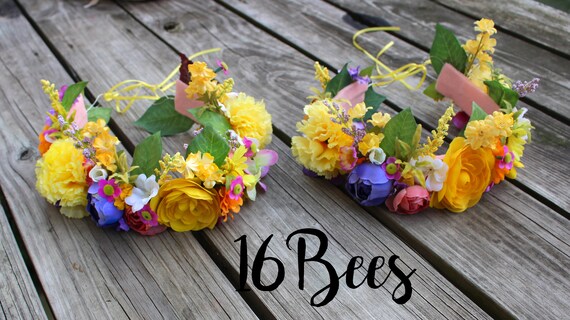 Yellow Flowers Crown, Full Flower Crown, Handmade Crown  display picture 3