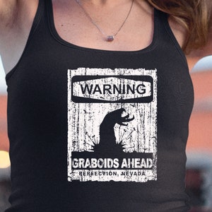 Warning Graboids Vintage Distressed Perfection Nevada Tremors Movie Classic Horror Graphic