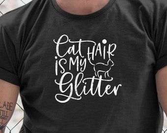 Cat Hair Is My Glitter Vintage Distressed Cat Funny Cute Animals Pets