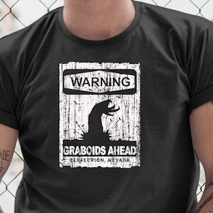 Warning Graboids Vintage Distressed Perfection Nevada Tremors Movie Classic Horror Graphic