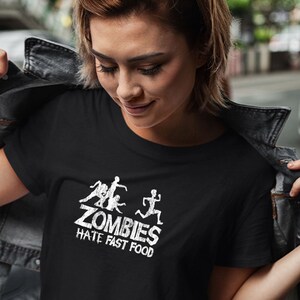 Zombies Hate Fast Food Womens Horror Walking Dead Living Dead Scary Parody