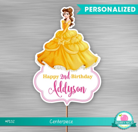 Belle Princess centerpiece print yourself, Princess Birthday, Princess ...