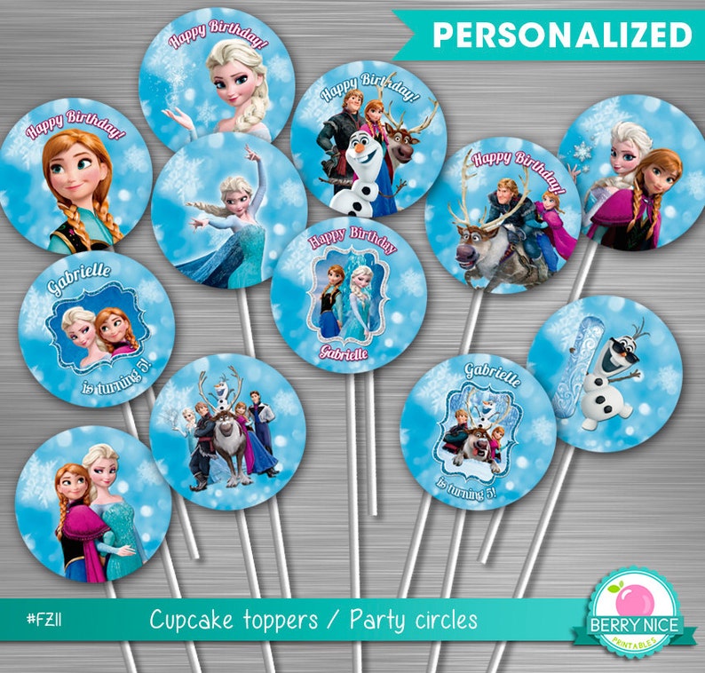 FROZEN Cupcake Toppers Frozen Party Package Frozen Printable Etsy Canada