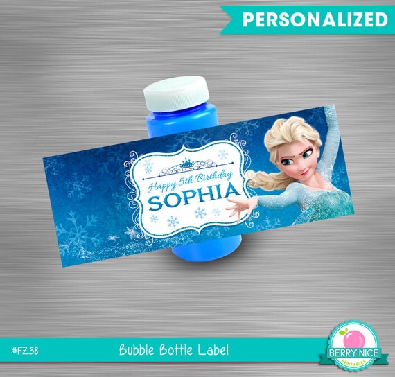 Frozen Bubble Bottle Wrapper Label Personalized DIY Il_570xn
