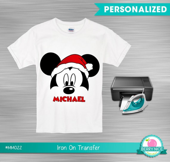 Mickey Mouse Christmas print Yourself Iron on Transfer, Mickey Mouse