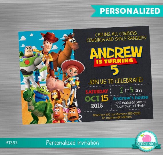 Toy Story Invitation DIY, Toy Story, Toy Story Printable Invitation, Toy Story Digital Invitation, Toy Story Party, Toy Story Birthday Il_570xn