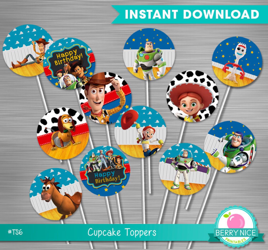 INSTANT DOWNLOAD Toy Story Cupcake Toppers Print Yourself Toy - Etsy