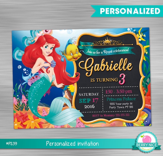 Little Mermaid invitation print yourself, little mermaid party