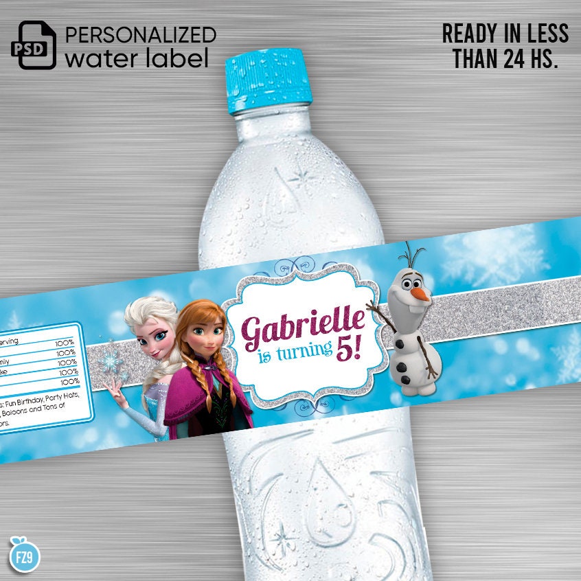 Free Frozen Water Bottle Printables