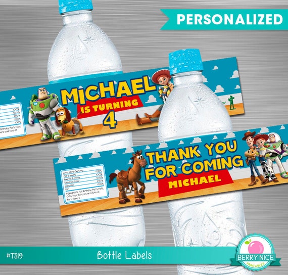 Toy Story Water Bottle Labels Print Yourself, Toy Story Printable Bottle Labels, Toy Story Party, Toy Story Birthday Il_570xn