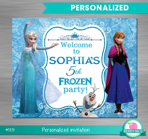 FROZEN party sign, Frozen Birthday Sign, Frozen Party Welcome sign, Frozen Printable Sign, DIY Il_570xn