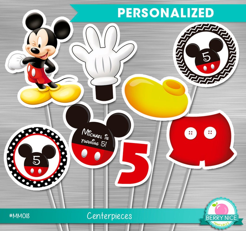 Mickey Mouse Centerpiece Party Printables Birthday Party DIY | Etsy
