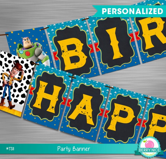 Toy Story Print Yourself Party Banner, Toy Story Birthday Banner, Toy Story Party DIY Il_570xn
