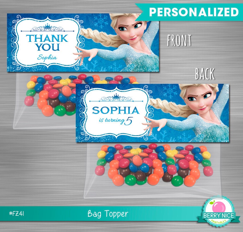 FROZEN Bag Topper Frozen Party Package Frozen Printable Bag | Etsy