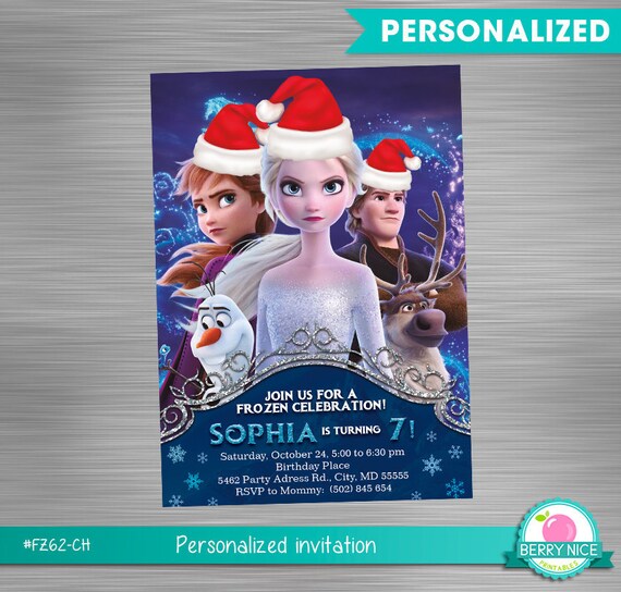 Frozen 2 Christmas Birthday Invitation, Frozen 2 Party Invitation, Frozen 2 Printable Invitation, Frozen 2 DIY Invitation, Il_570xn