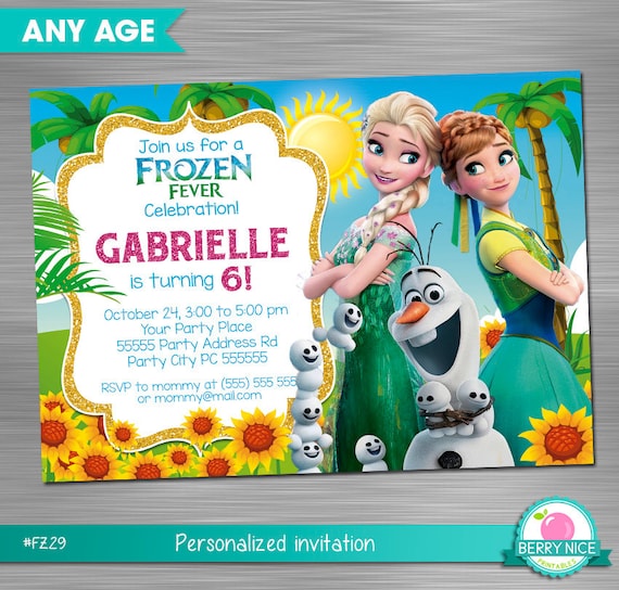 FROZEN FEVER invitation, Frozen Birthday Invitation, Frozen Party Invitation, Frozen Printable Invitation, Frozen DIY Invitation, Il_570xn