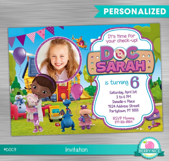 Doc Mcstuffins Invitation, Doc Mcstuffins Birthday, Doc Mcstuffins Party, Doc Mcstuffins Invite, Doc Mcstuffins Printable Invitation DIY Il_570xn