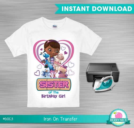 Doc Mcstuffins Iron On Transfer, Sister of the Birthday Girl, Printable Iron On DIY, T-Shirt Iron On Print Yourself Il_570xn