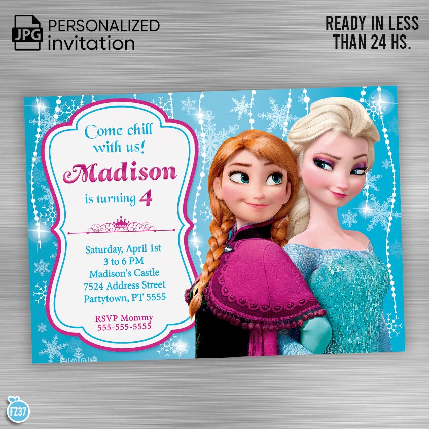 Frozen Invitation Print Yourself, Frozen Birthday, Frozen Party, Frozen Printable Invitation DIY - Etsy frozen-invitation-print-yourself-frozen-birthday-frozen-party-frozen-printable-invitation-diy-etsy