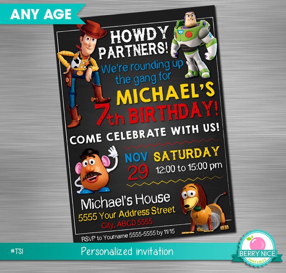 Toy Story Invitation DIY, Toy Story, Toy Story Printable Invitation, Toy Story Digital Invitation, Toy Story Party, Toy Story Birthday Il_570xn