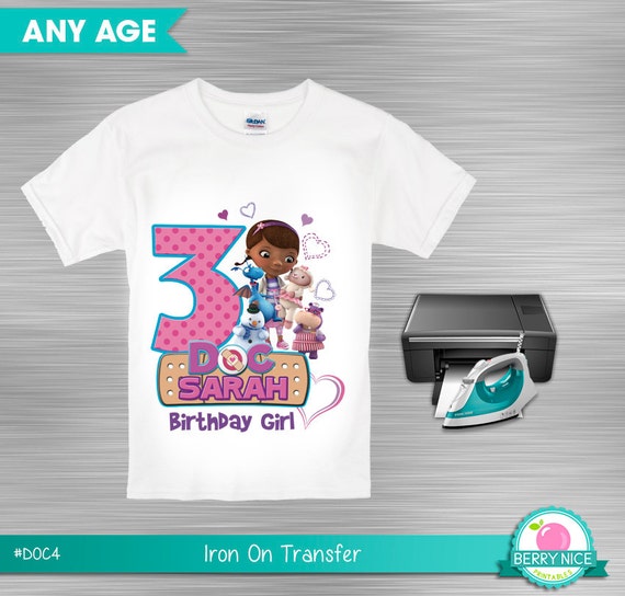 Doc Mcstuffins personalized iron on transfer print yourself, Doc Mcstuffins Birthday Girl Il_570xn