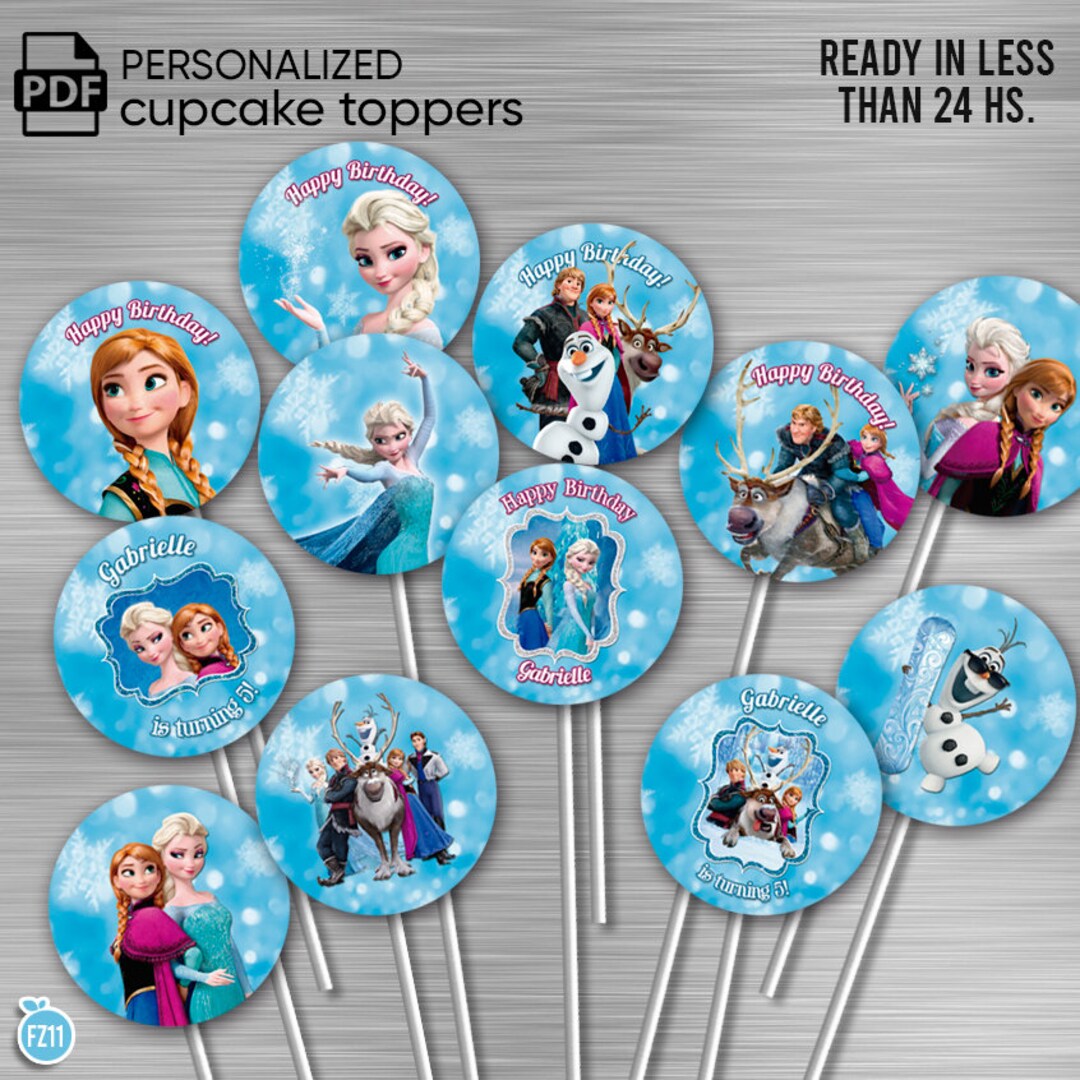 FROZEN Cupcake Toppers, Frozen Party Package, Frozen Printable Party ...