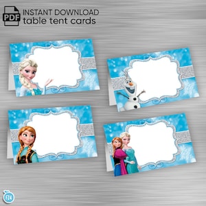 INSTANT DOWNLOAD Frozen Food Tent Label, Frozen Party Package,  Frozen Printable Food Tent Card, Frozen DIY Party Kit